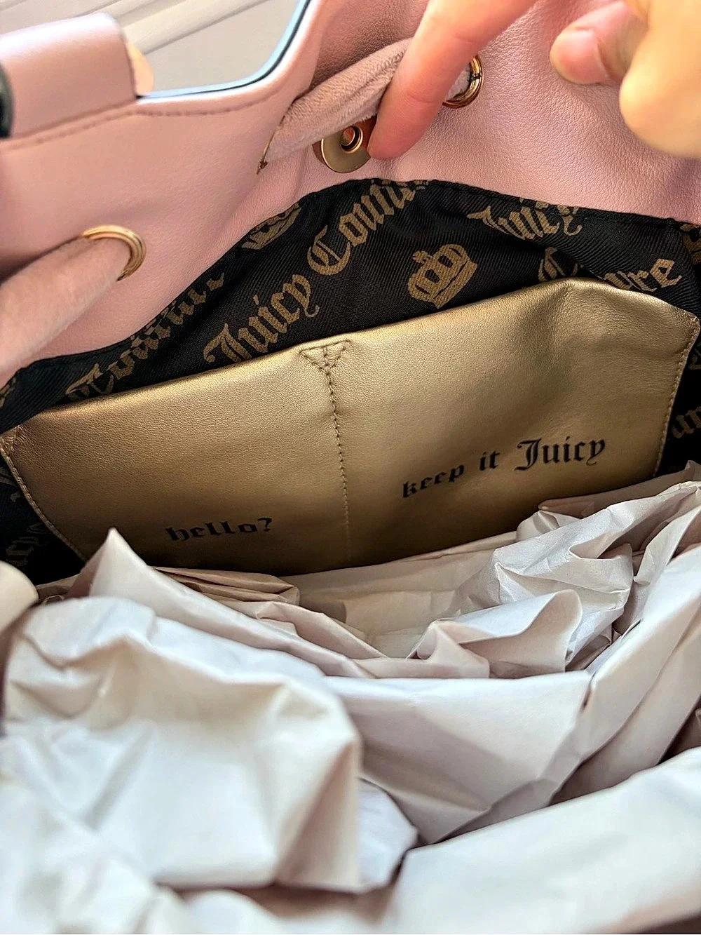Juicy Couture Crown Tote Pink & Black NWT